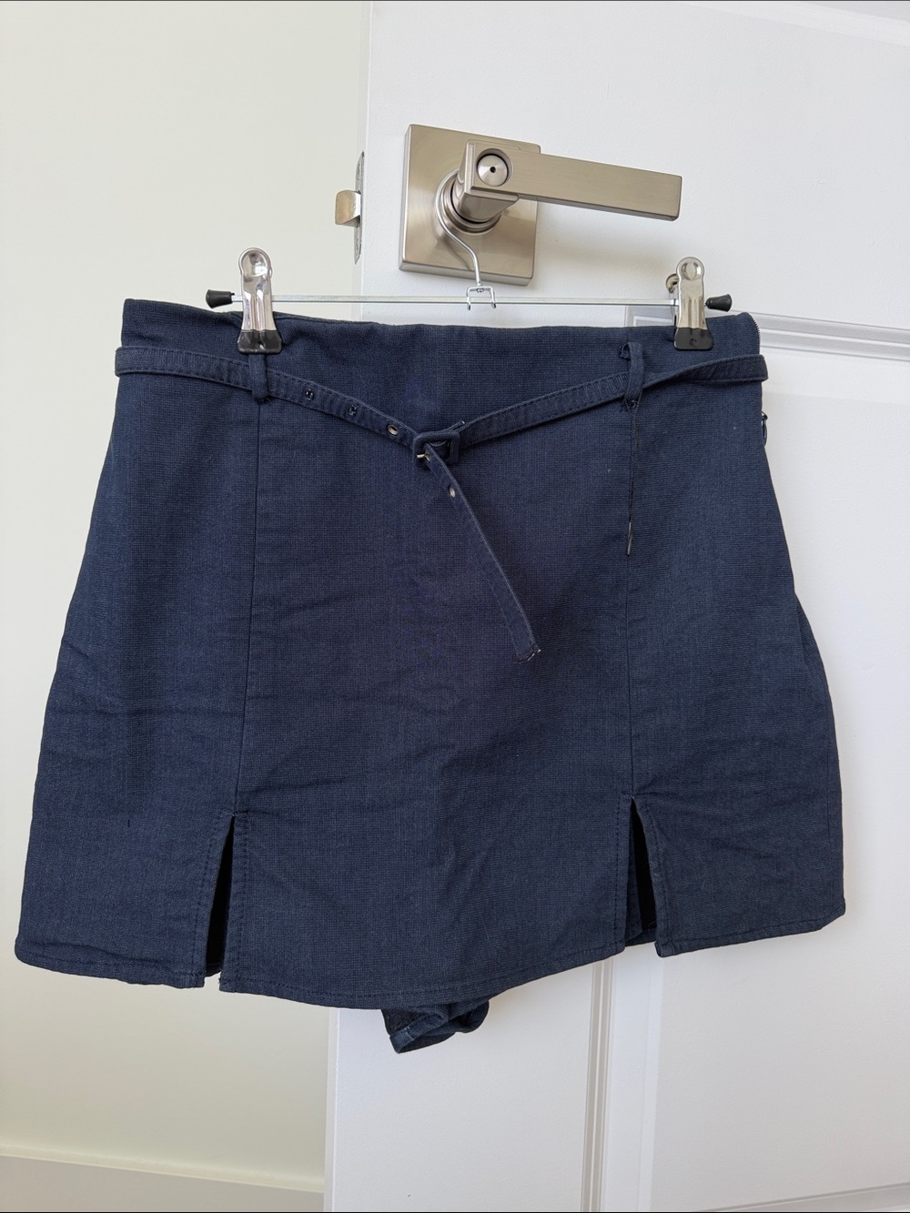 Zara Navy Mini Skort with Slim Belt